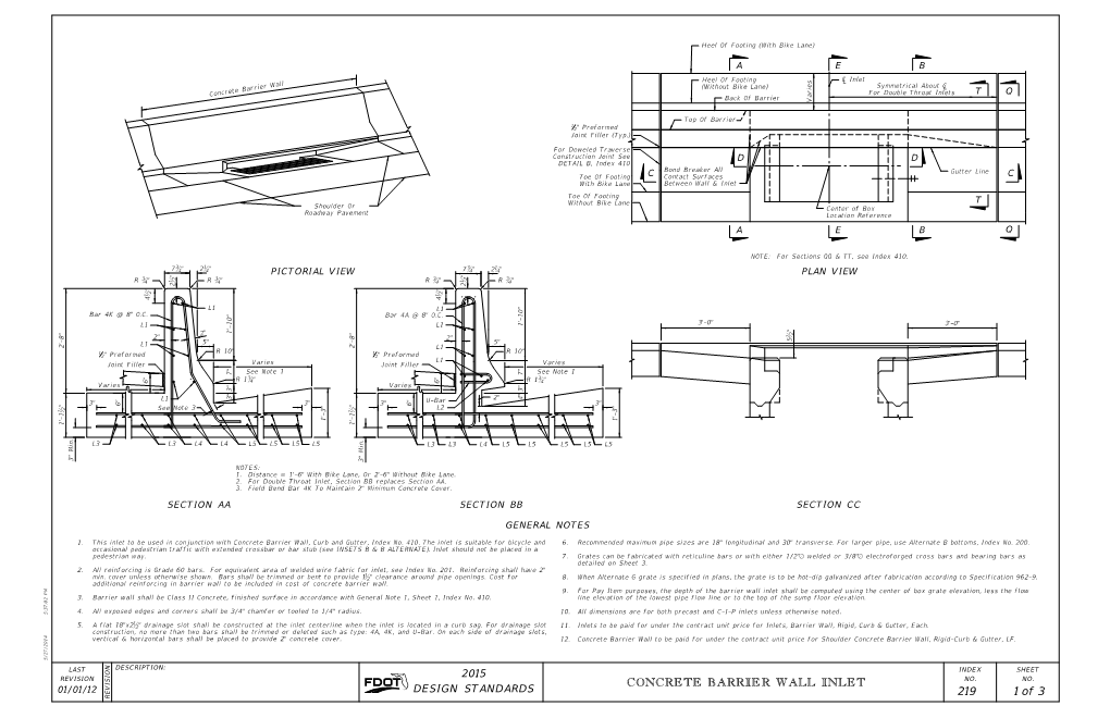 CONCRETE BARRIER WALL INLET 1 3 219 Of