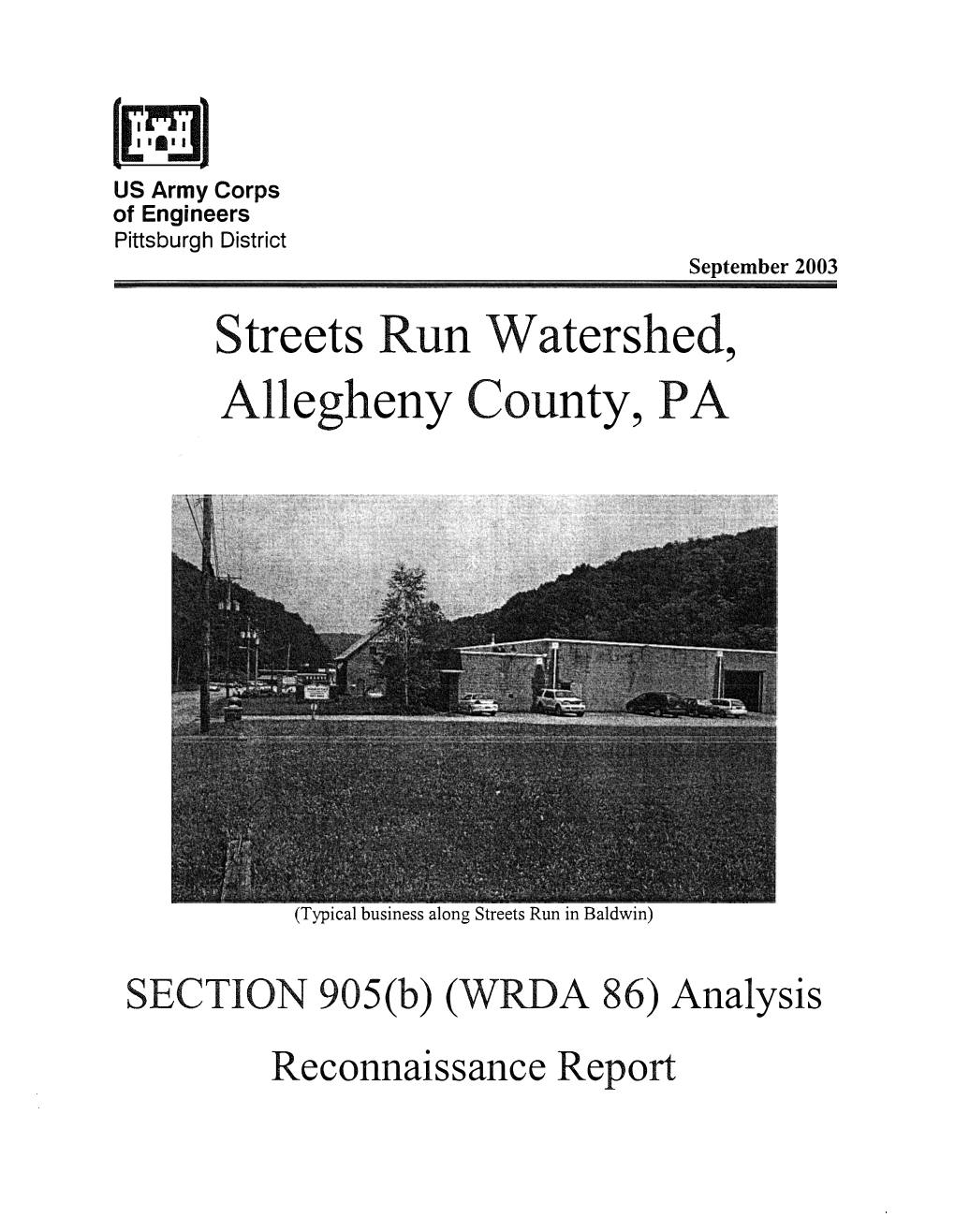 Streets Run Watershed Section 905(B)