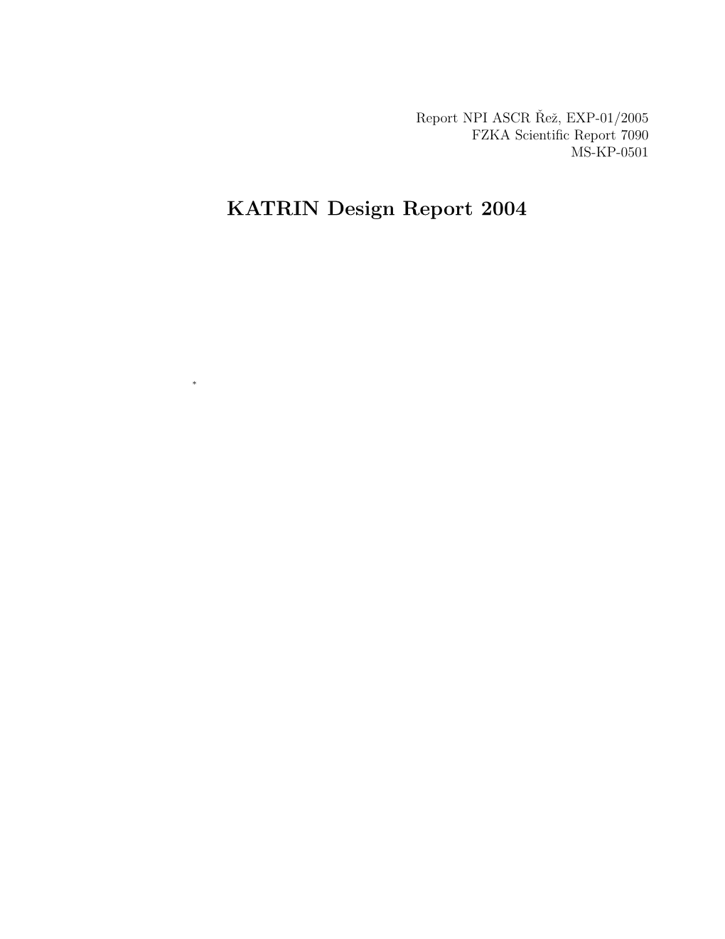 KATRIN Design Report 2004