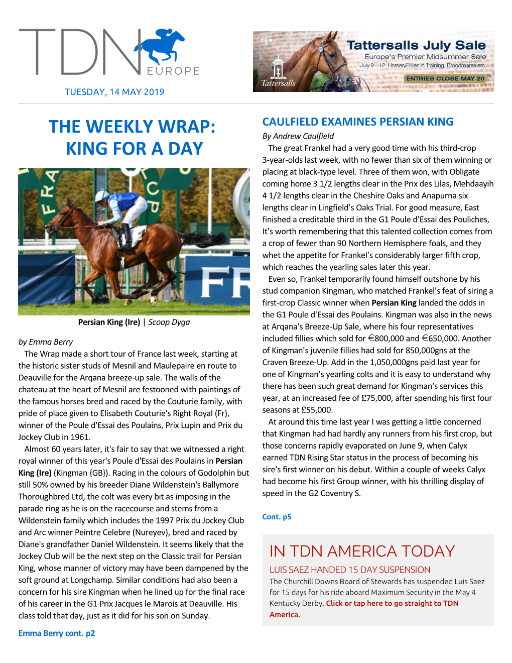 The Weekly Wrap: King for A