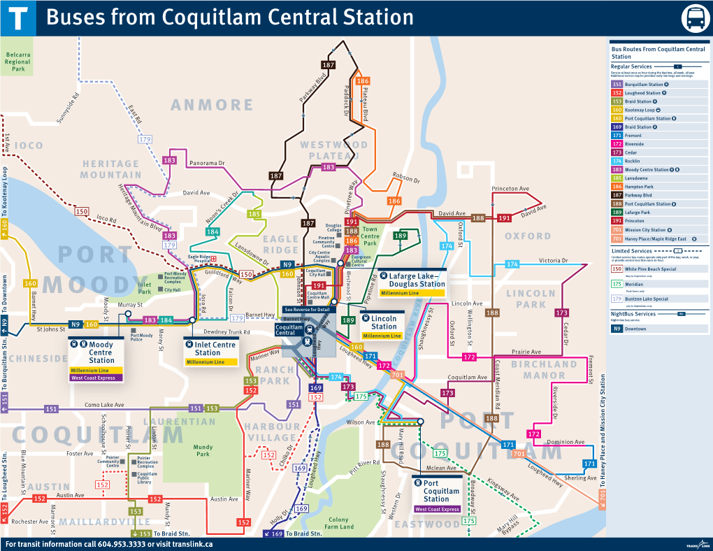 Buses from Coquitlam Central Station
