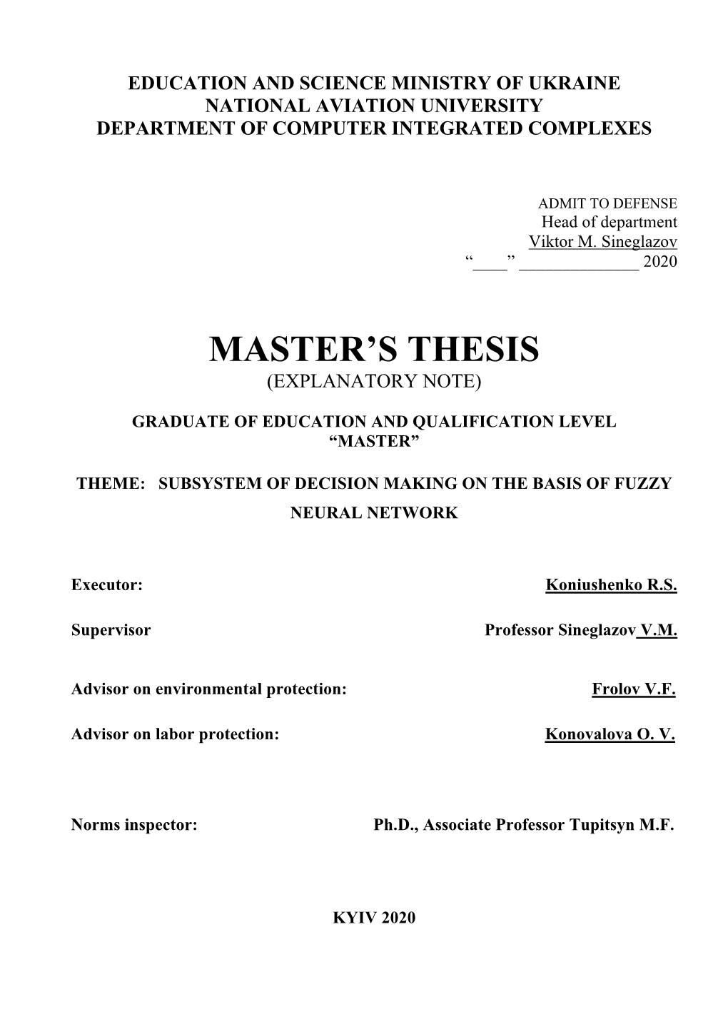 Master's Thesis