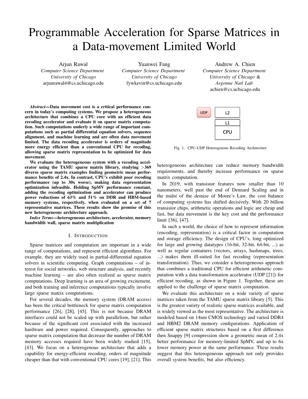 Programmable Acceleration for Sparse Matrices in a Data-Movement Limited World
