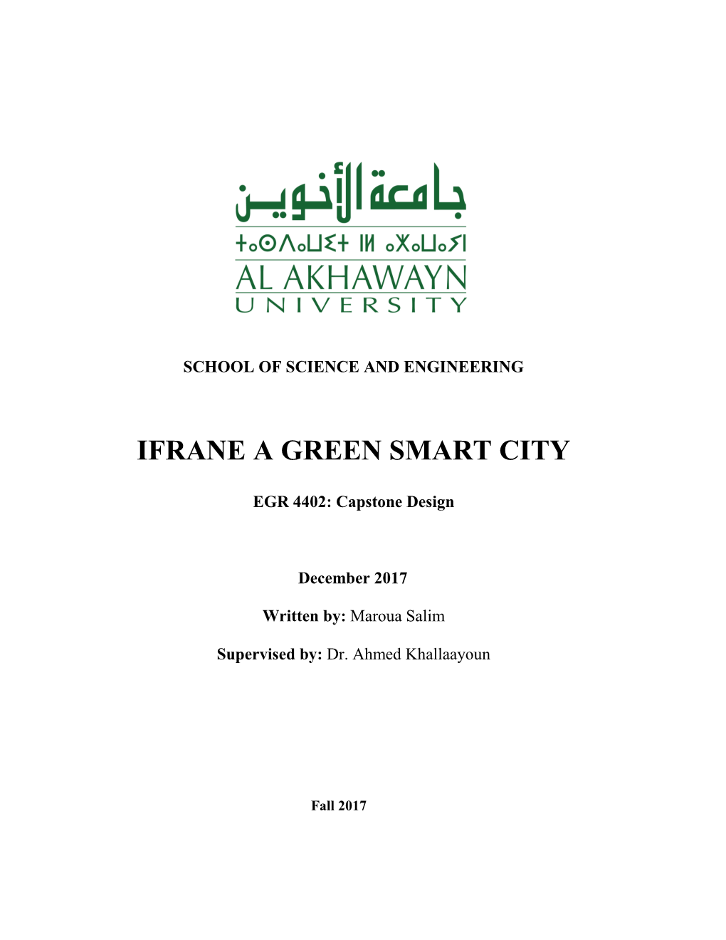 Ifrane a Green Smart City