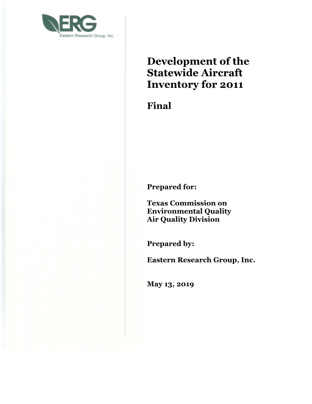 Development of the Statewide Aircraft Inventory for 2011