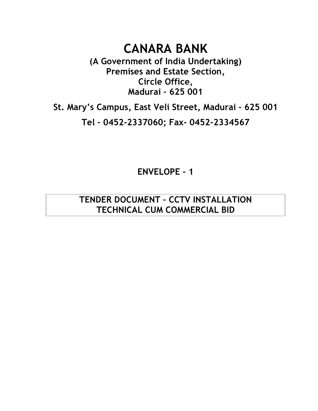 CCTV Tender Format 102 Branches.Pdf