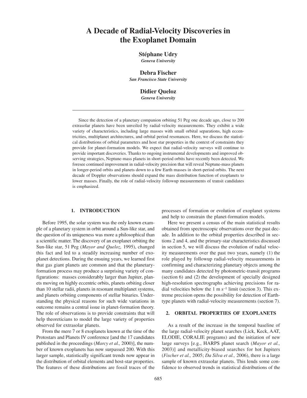 A Decade of Radial-Velocity Discoveries in the Exoplanet Domain