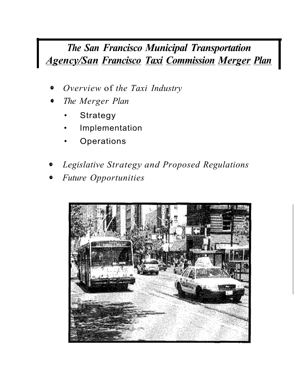 Taxi Commission Overview and Merger Plan