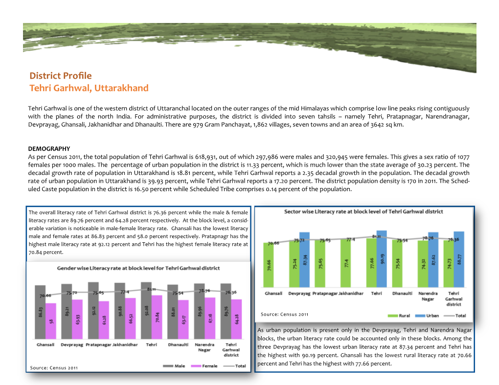 District Profile Tehri Garhwal, Uttarakhand
