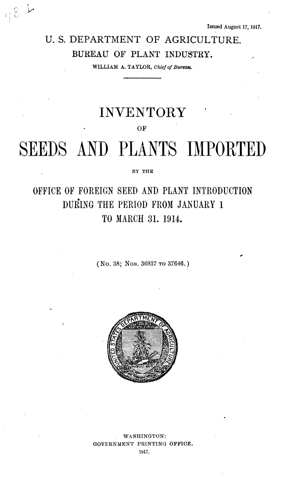 Seeds and Plants Imported