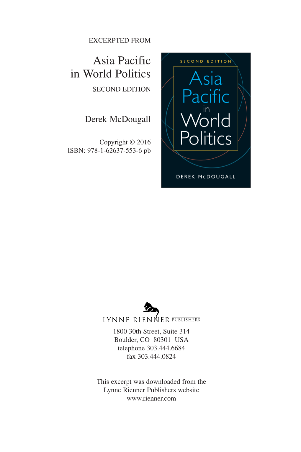 Asia Pacific in World Politics SECOND EDITION