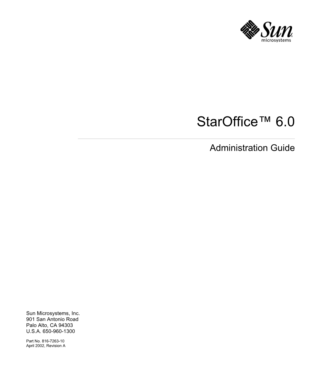 Staroffice 6.0 Software Administration Guide