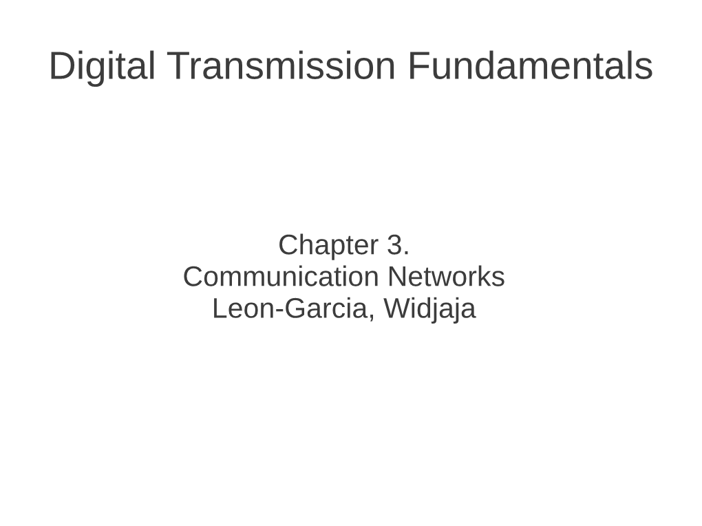 Digital Transmission Fundamentals