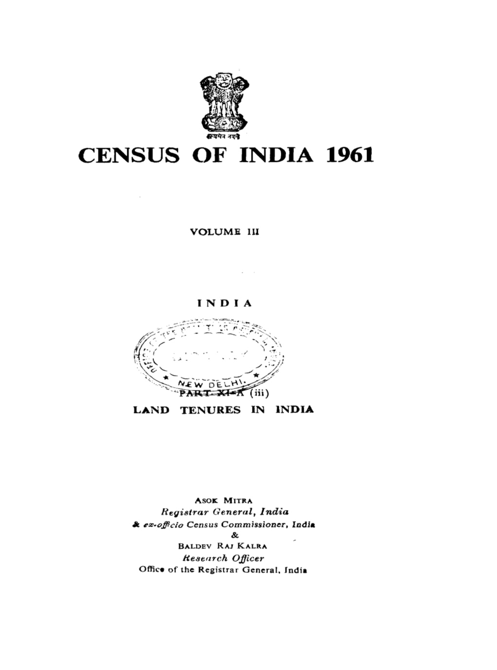 Land Tenures in India, Part XI-A (Iii)