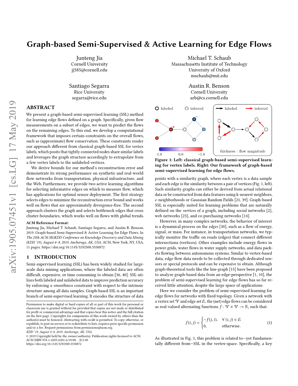 Graph-Based Semi-Supervised & Active Learning for Edge Flows