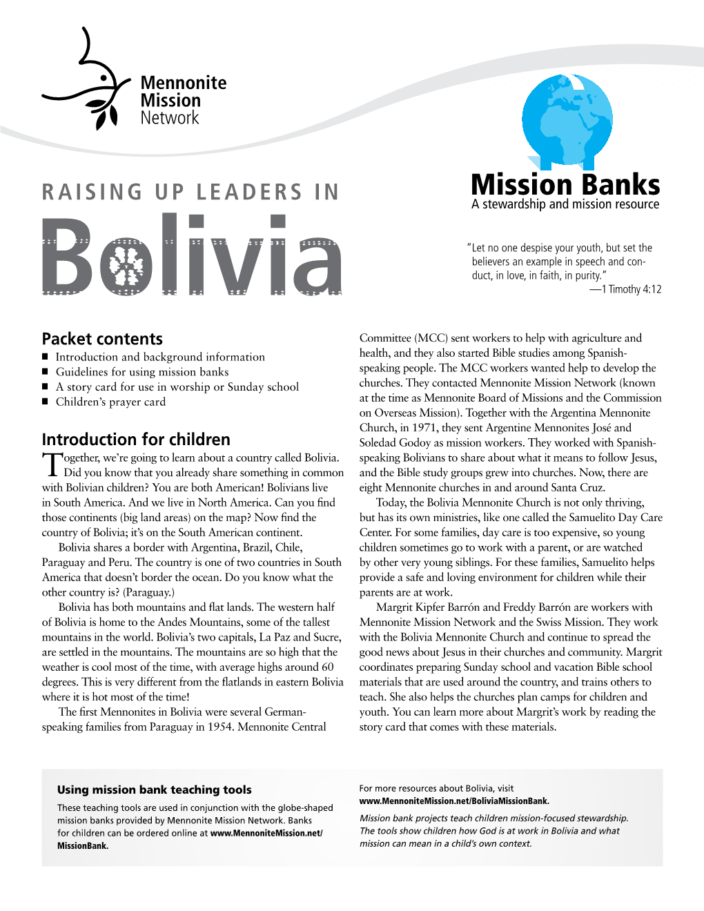 Mission Banks RAISING up LEADERS in a Stewardship and Mission Resource