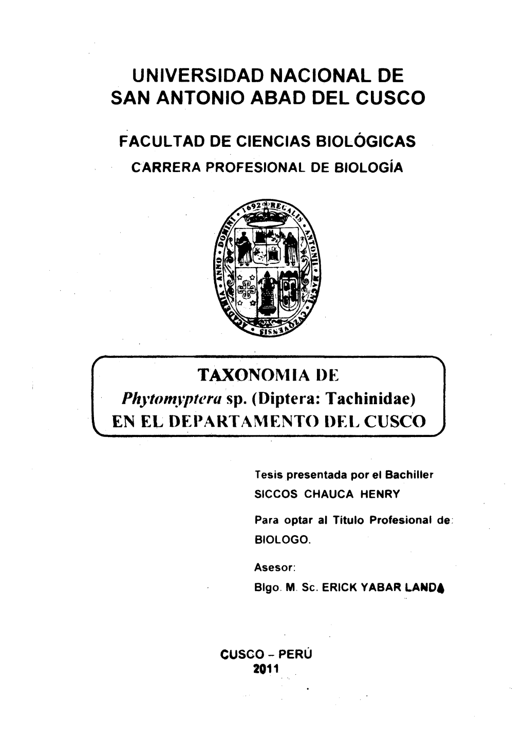 Facul Tao De Ciencias Biológicas Carrera Profesional De Biología