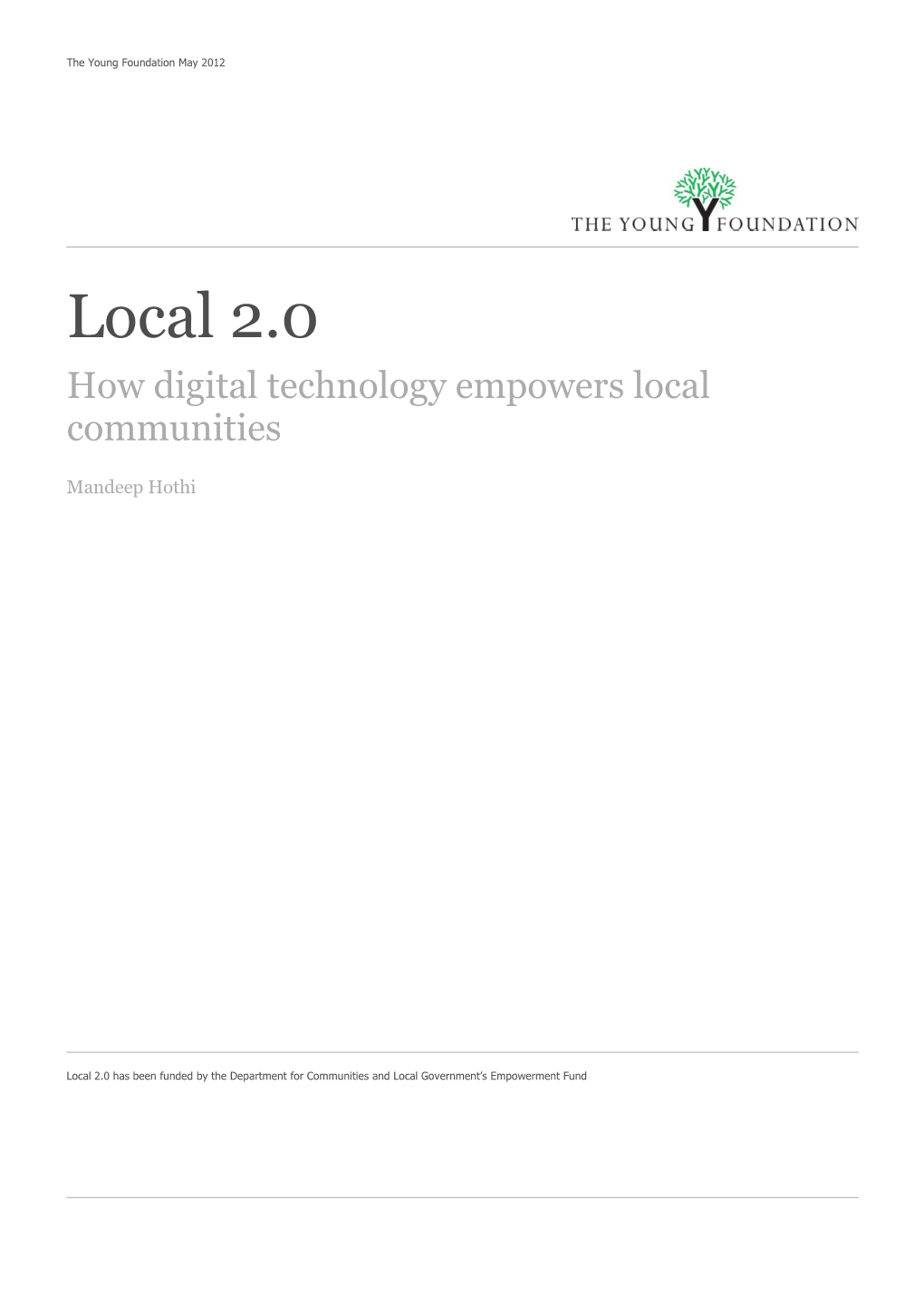 Local 2.0 How Digital Technology Empowers Local Communities