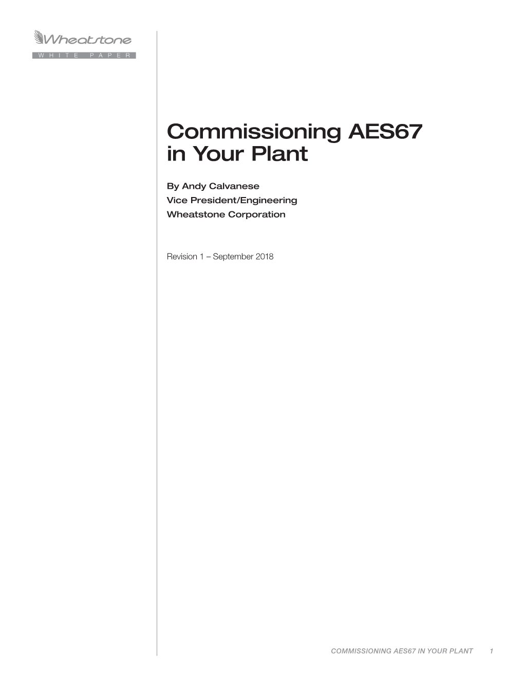 Commissioning AES67 in Your Plant
