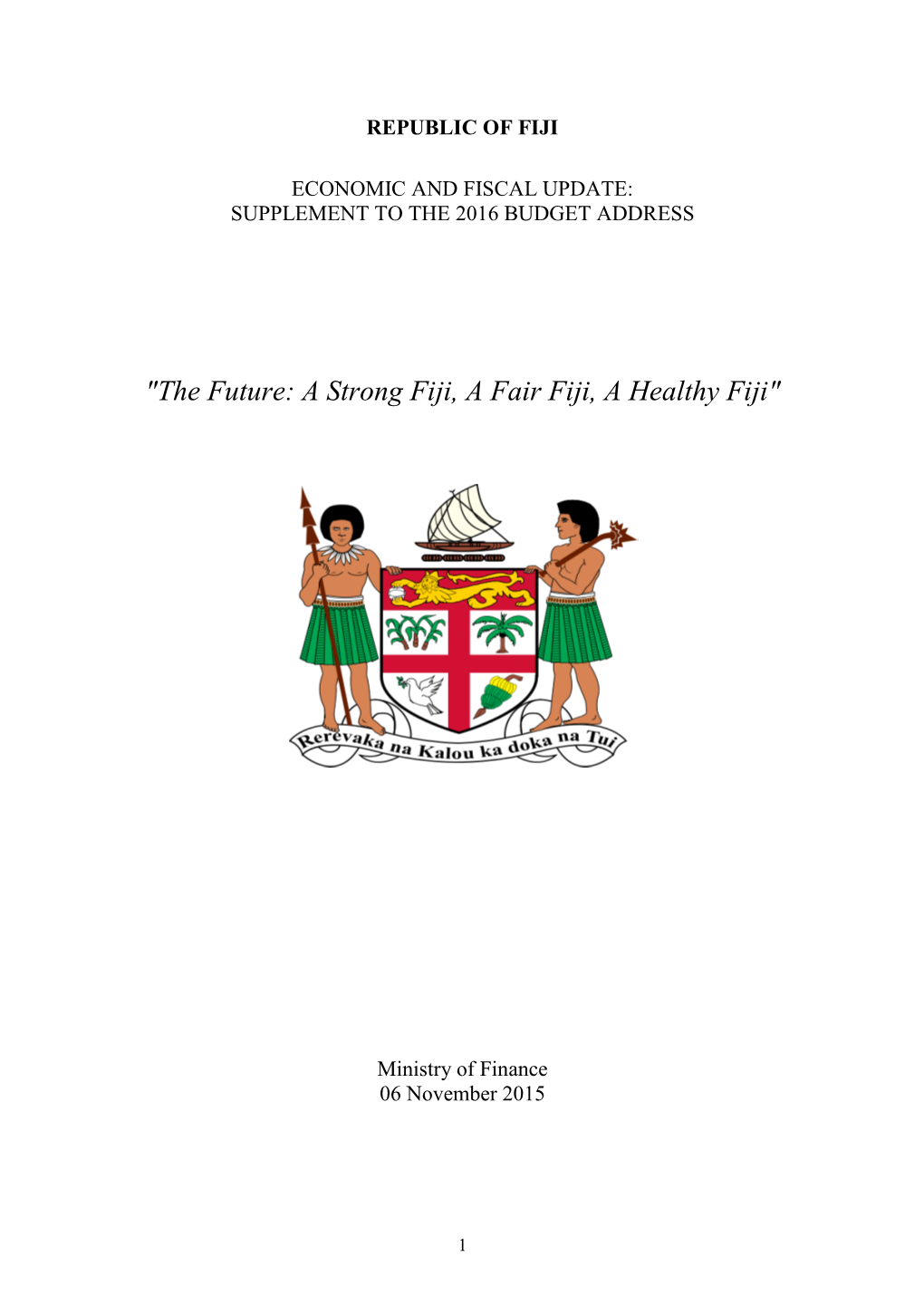 Supplement to the 2016 Budget Address