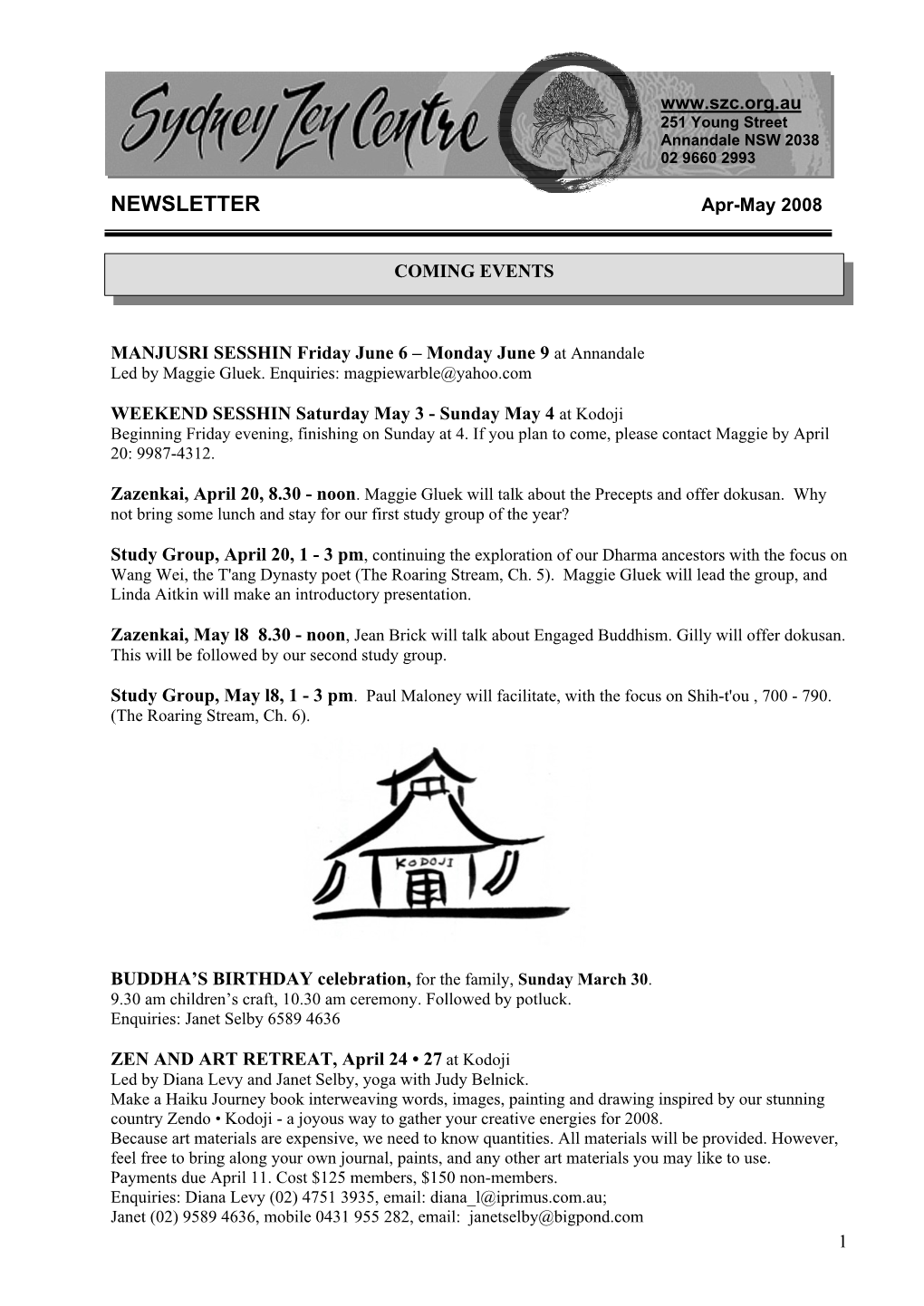 NEWSLETTER Apr-May 2008