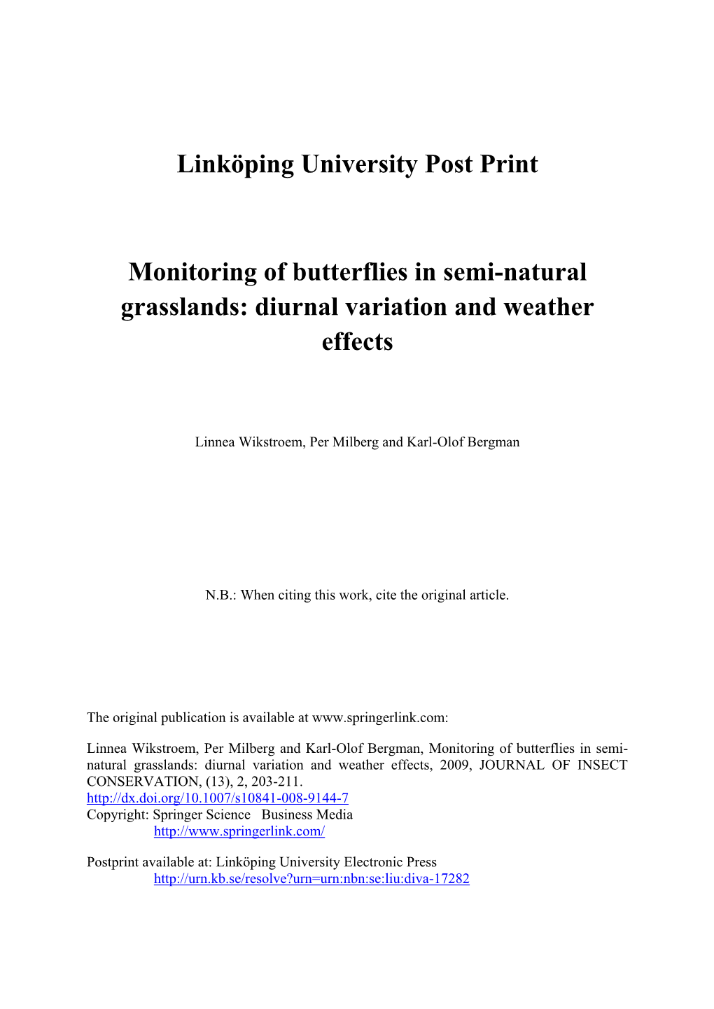 Diurnal Variation and Weather Effects