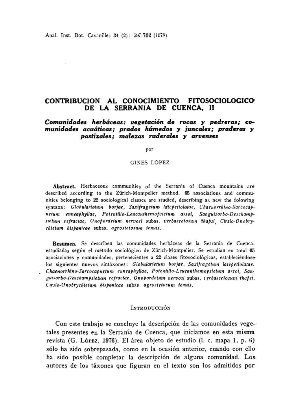 Vegetación De Rocas Y Pedreras; Co­ Munidades Acuáticas; Prados Húmedos Y Juncales; Praderas Y Pastizales; Malezas Ruderales Y Arvenses