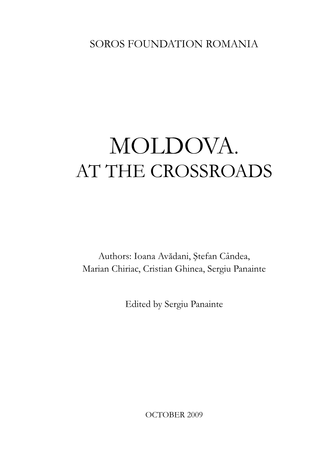 Moldova. at the Crossroads
