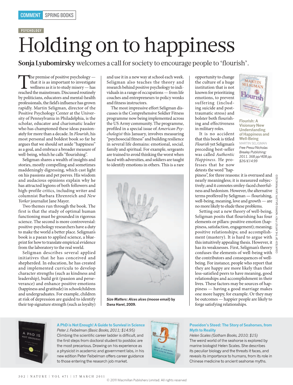 Holding on to Happiness Sonja Lyubomirsky Welcomes a Call for Society to Encourage People to ‘Flourish’