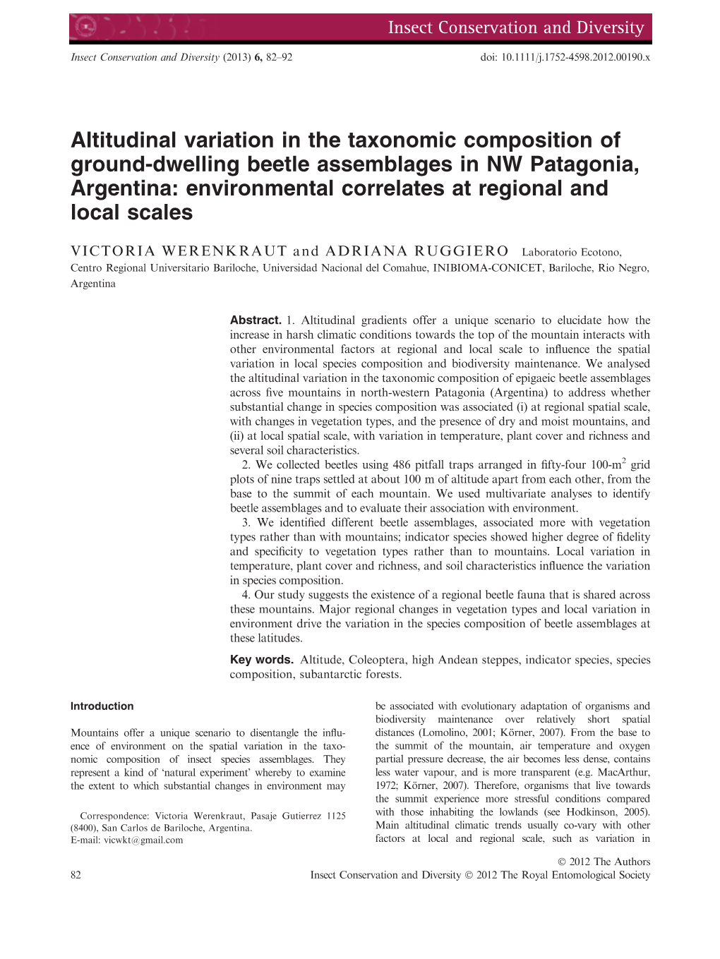 Altitudinal Variation in the Taxonomic Composition of Groundâ•'Dwelling