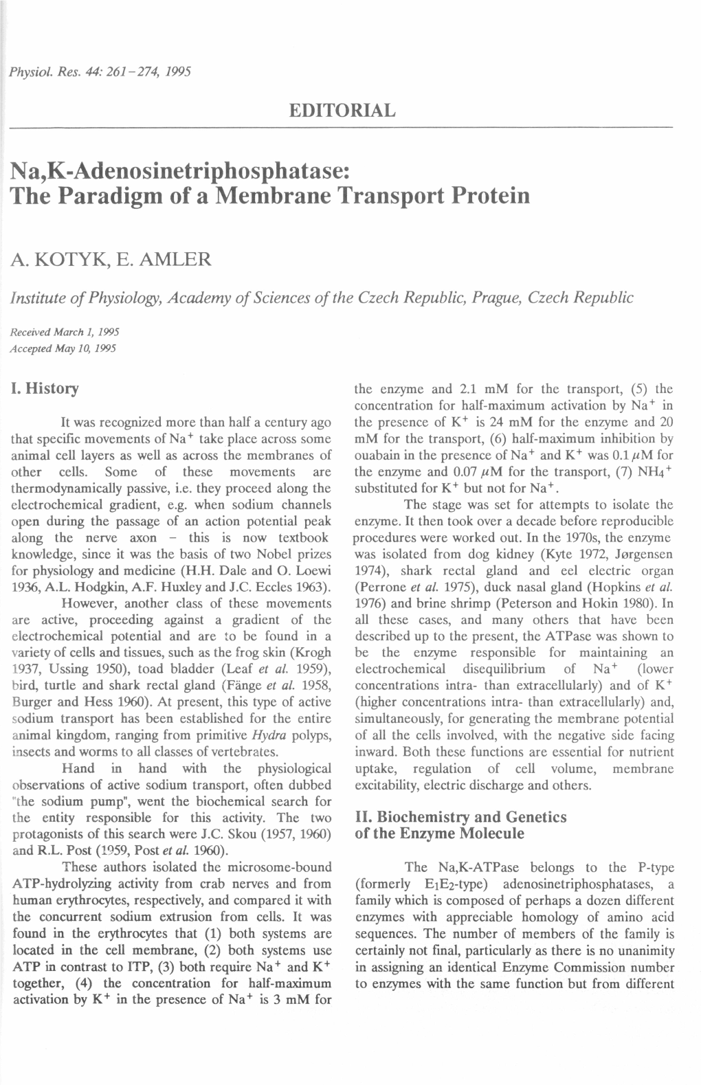 Na,K-Adenosinetriphosphatase: the Paradigm of a Membrane Transport Protein