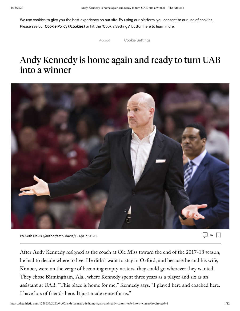 Andy Kennedy Is Home Again and Ready to Turn UAB Into a Winner – the Athletic