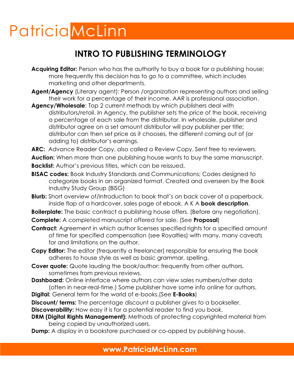 Publishing Terminology