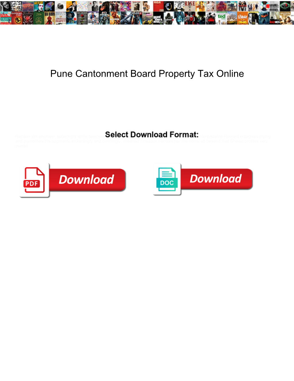Pune Cantonment Board Property Tax Online