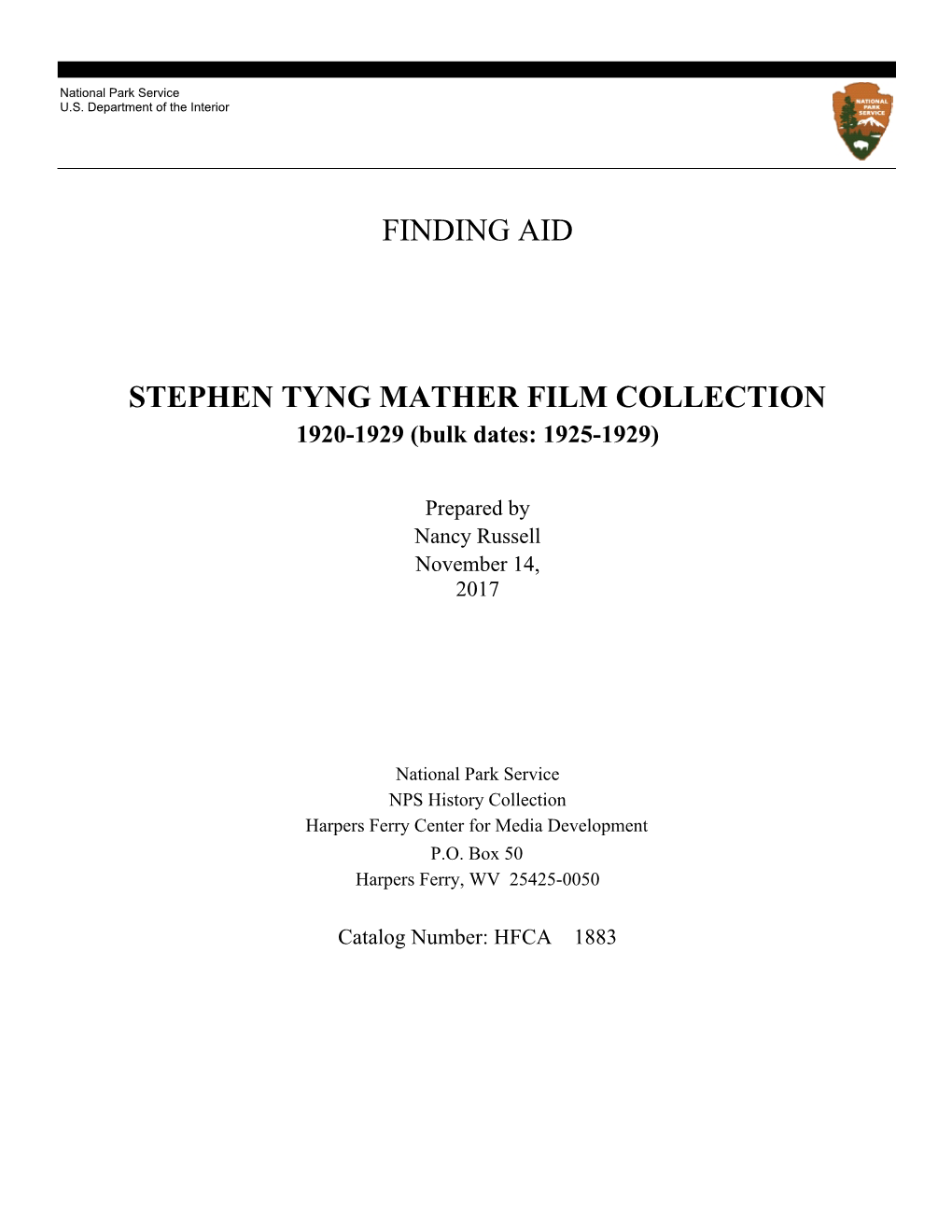 Stephen T. Mather Film Collection