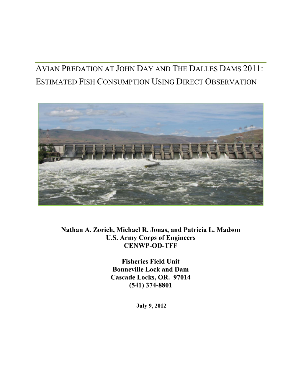 Avian Predation at John Day and the Dalles Dams 2011: Estimated Fish Consumption Using Direct Observation