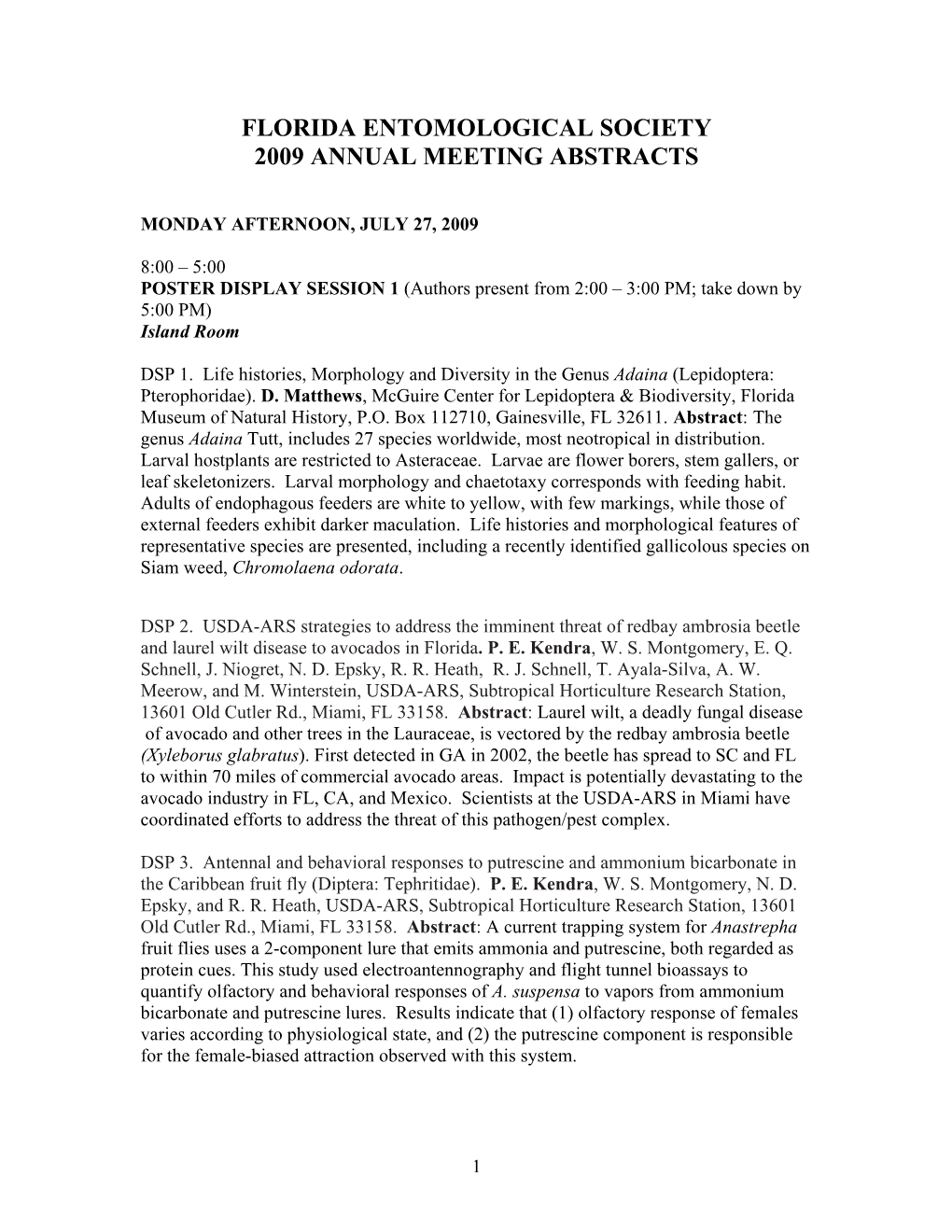 Link to Downloadable 2009 Annual Meeting Abstracts