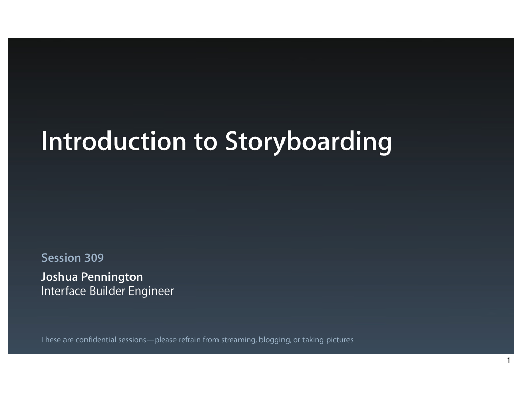 309 Introducing Interface Builder Storyboarding V5 DDF