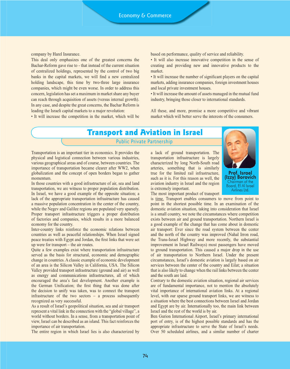 Transport and Aviation in Israel Public Private Partnership