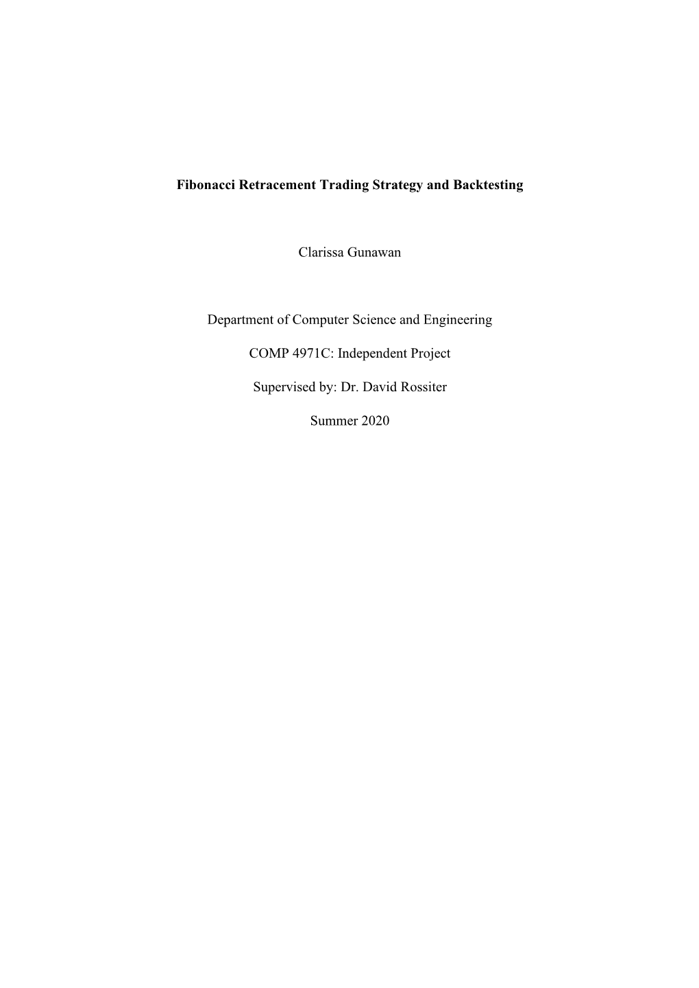 Fibonacci Retracement Trading Strategy and Backtesting Clarissa