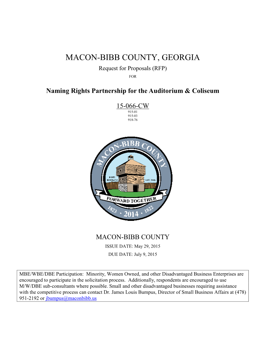 BIBB COUNTY, GEORGIA Request for Proposals (RFP) FOR