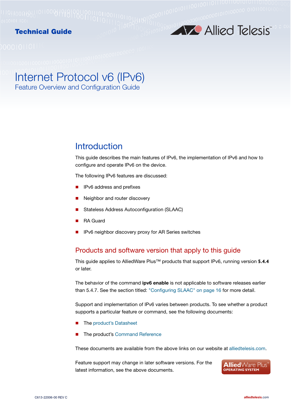 Ipv6 Feature Overview and Configuration Guide