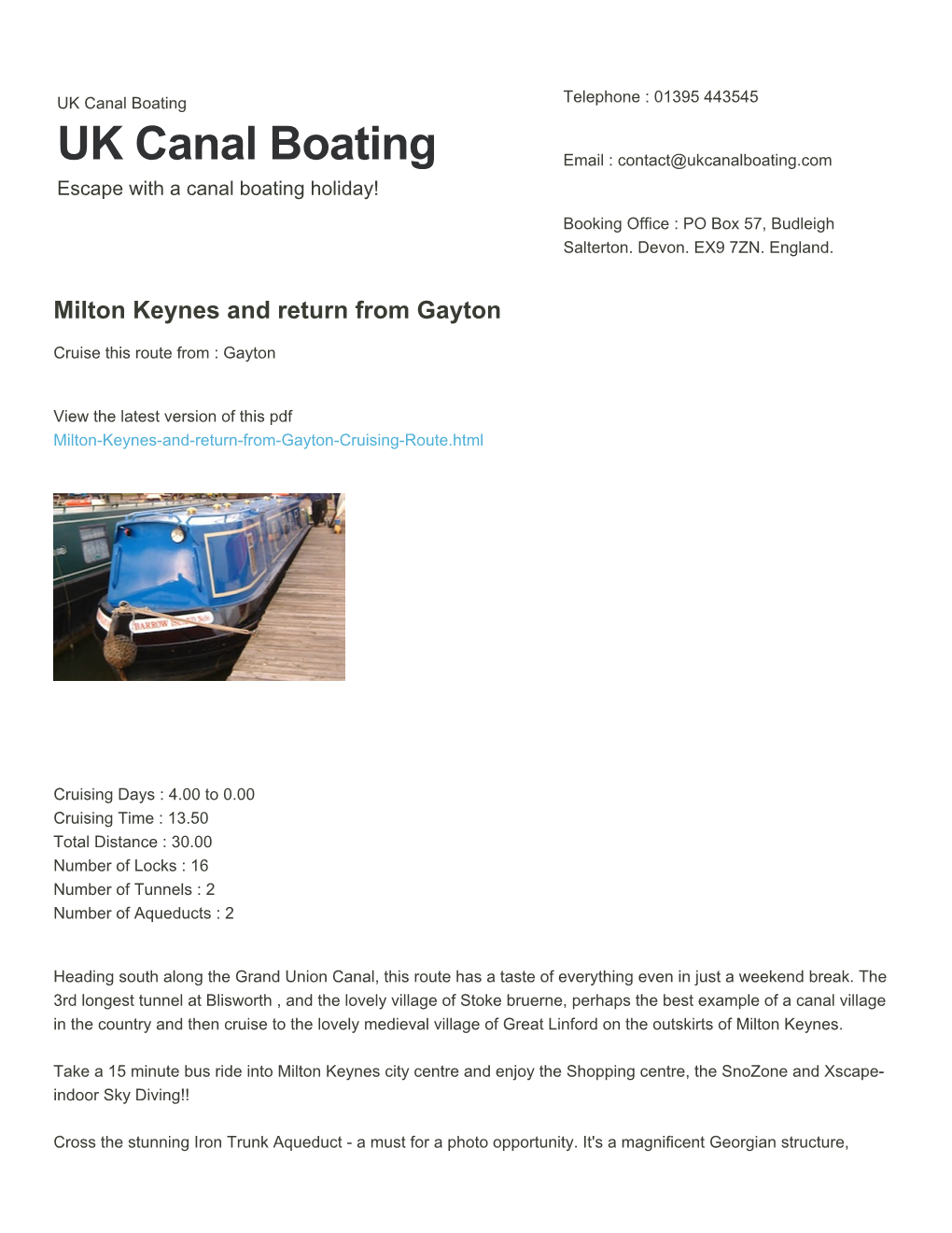 Milton Keynes and Return from Gayton | UK Canal Boating