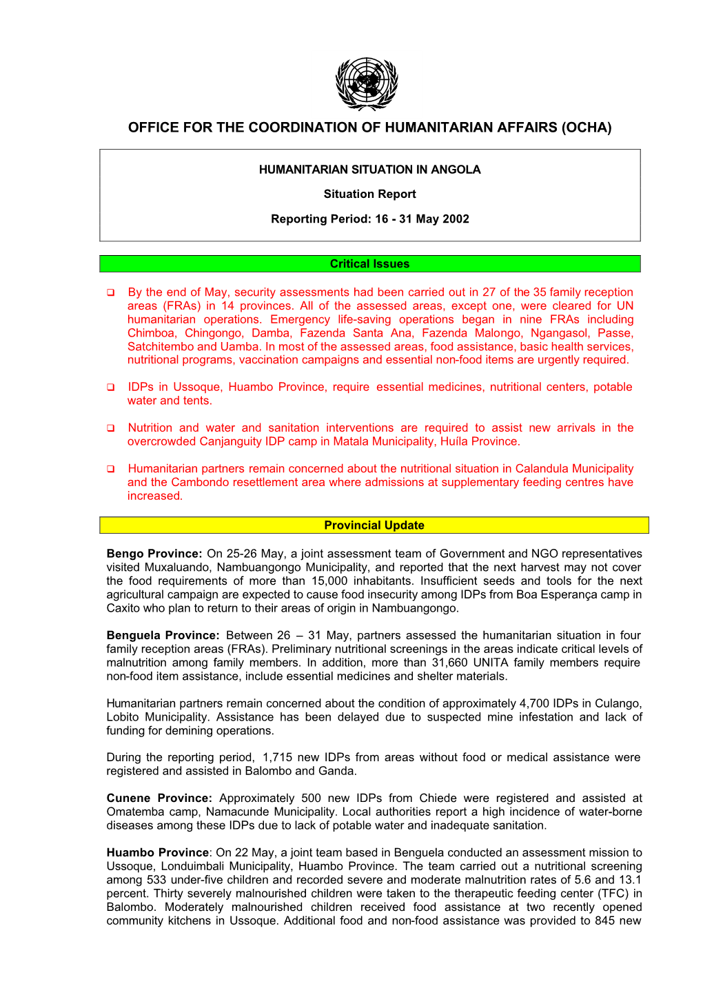 16-31 May Situation Report.DOC