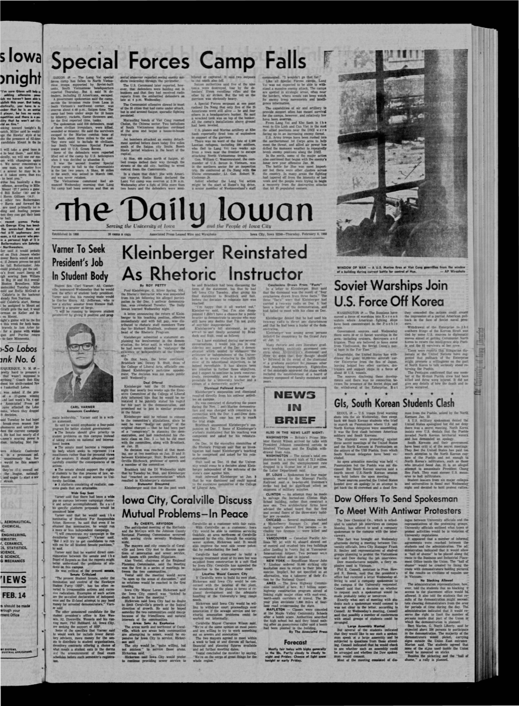 Daily Iowan (Iowa City, Iowa), 1968-02-08