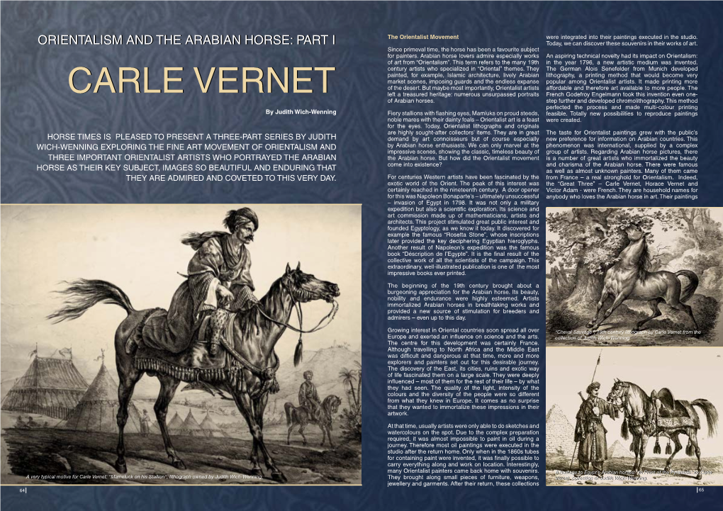 Orientalism and the Arabian Horse Part I: Carle Vernet