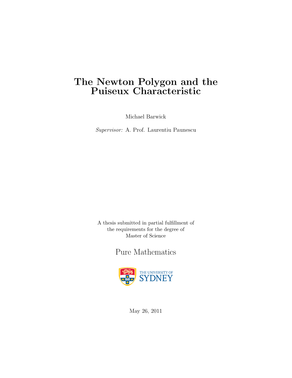 The Newton Polygon and the Puiseux Characteristic