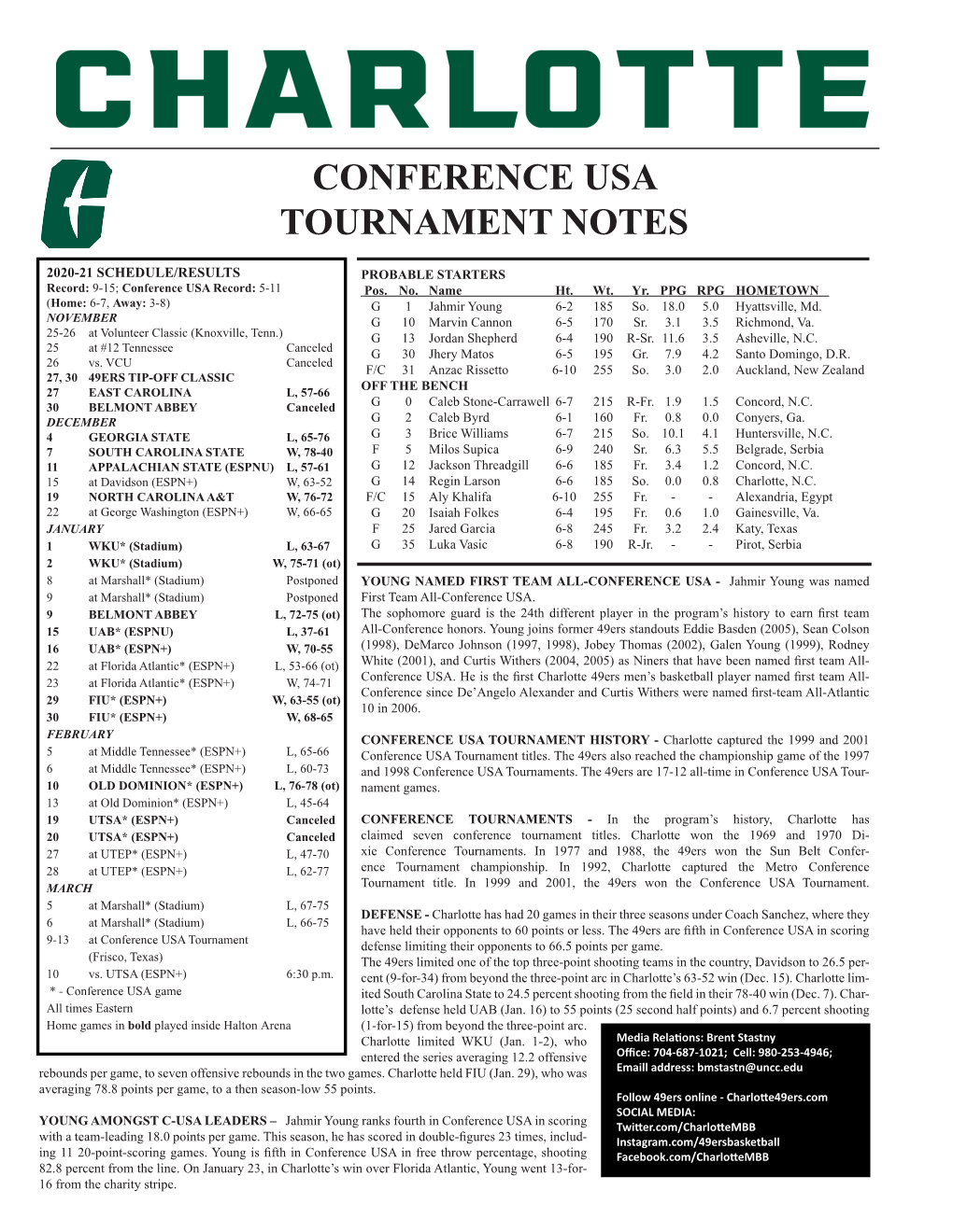 Conference Usa Tournament Notes