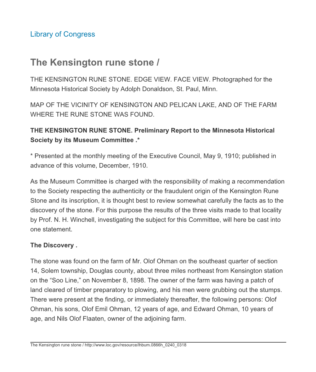 The Kensington Rune Stone