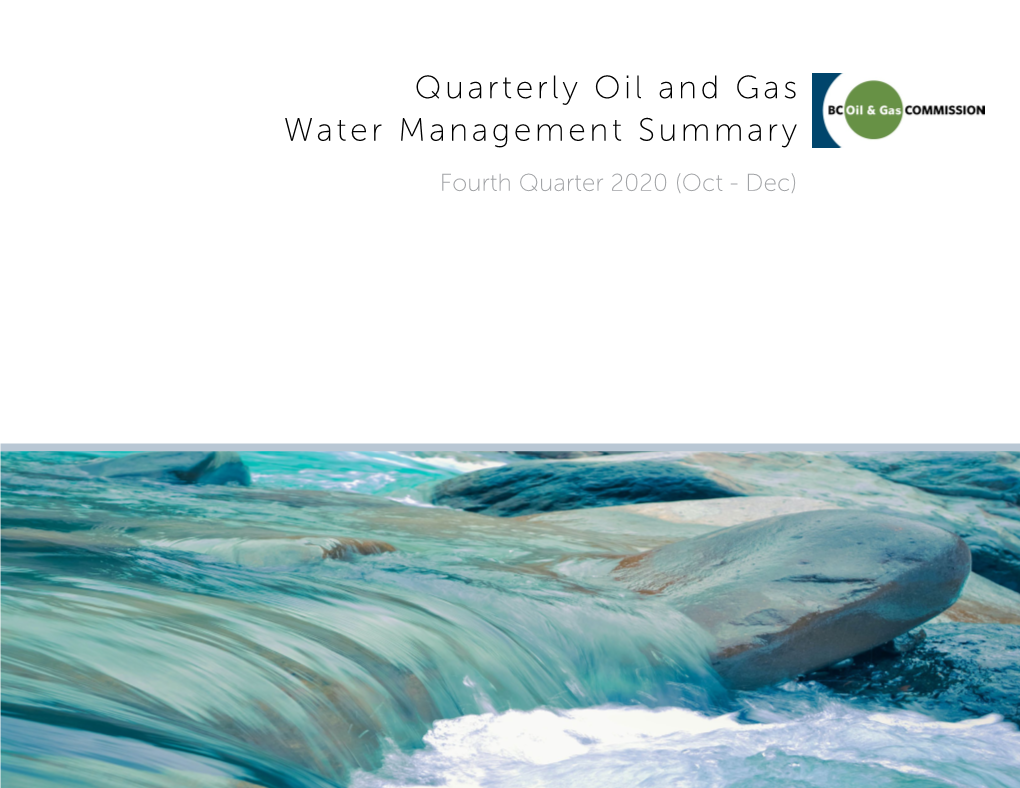 2020 Q4 Water Management Summary